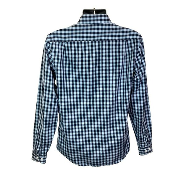 Ben Sherman Mens Blue & White Gingham Button-Up Shirt M 15-15.5 34-35 Long Sleev - Picture 2 of 8